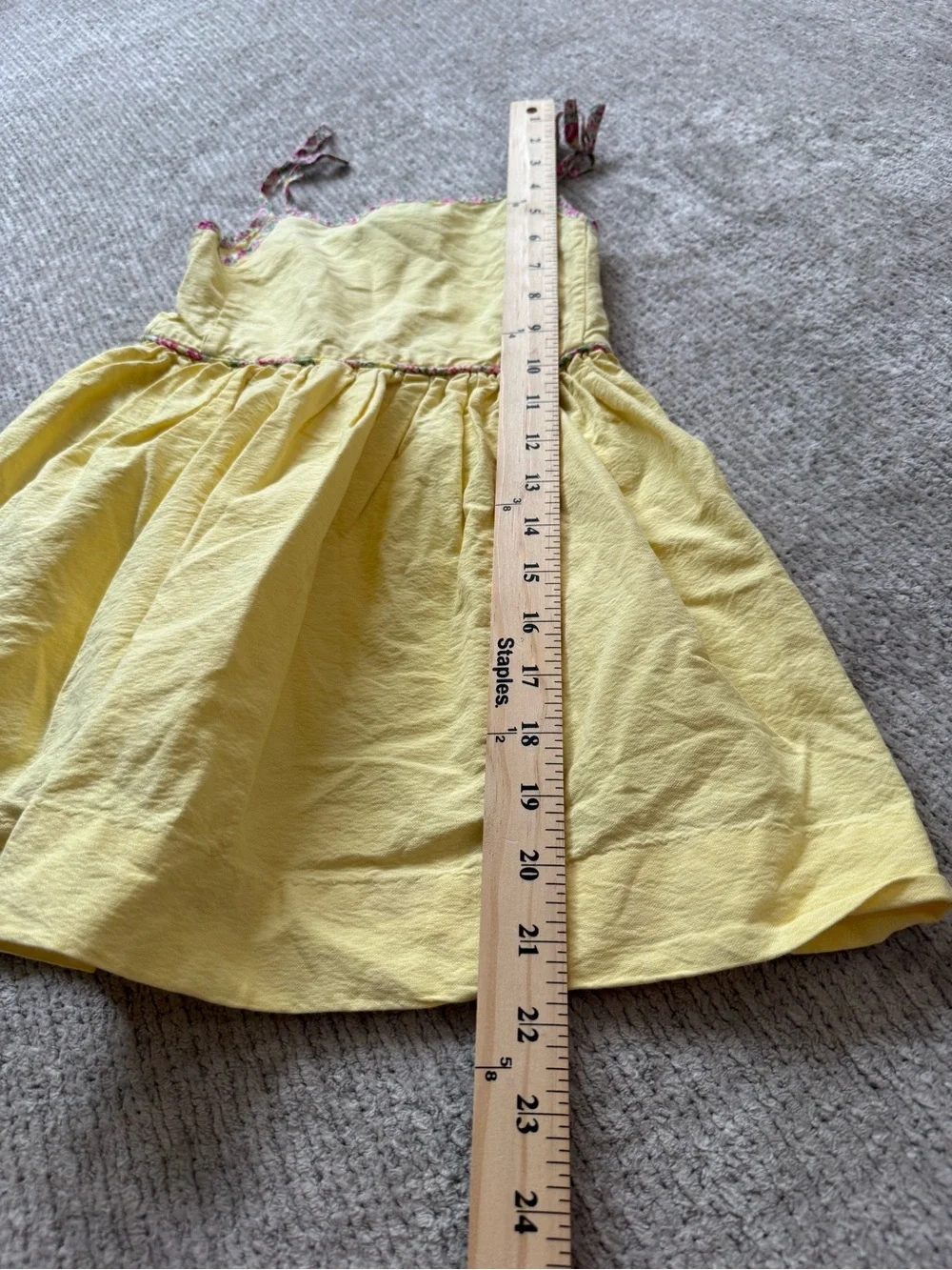 Ralph Lauren Girls Yellow Sundress Floral Tie Strap Dress Size 5 (estimated)